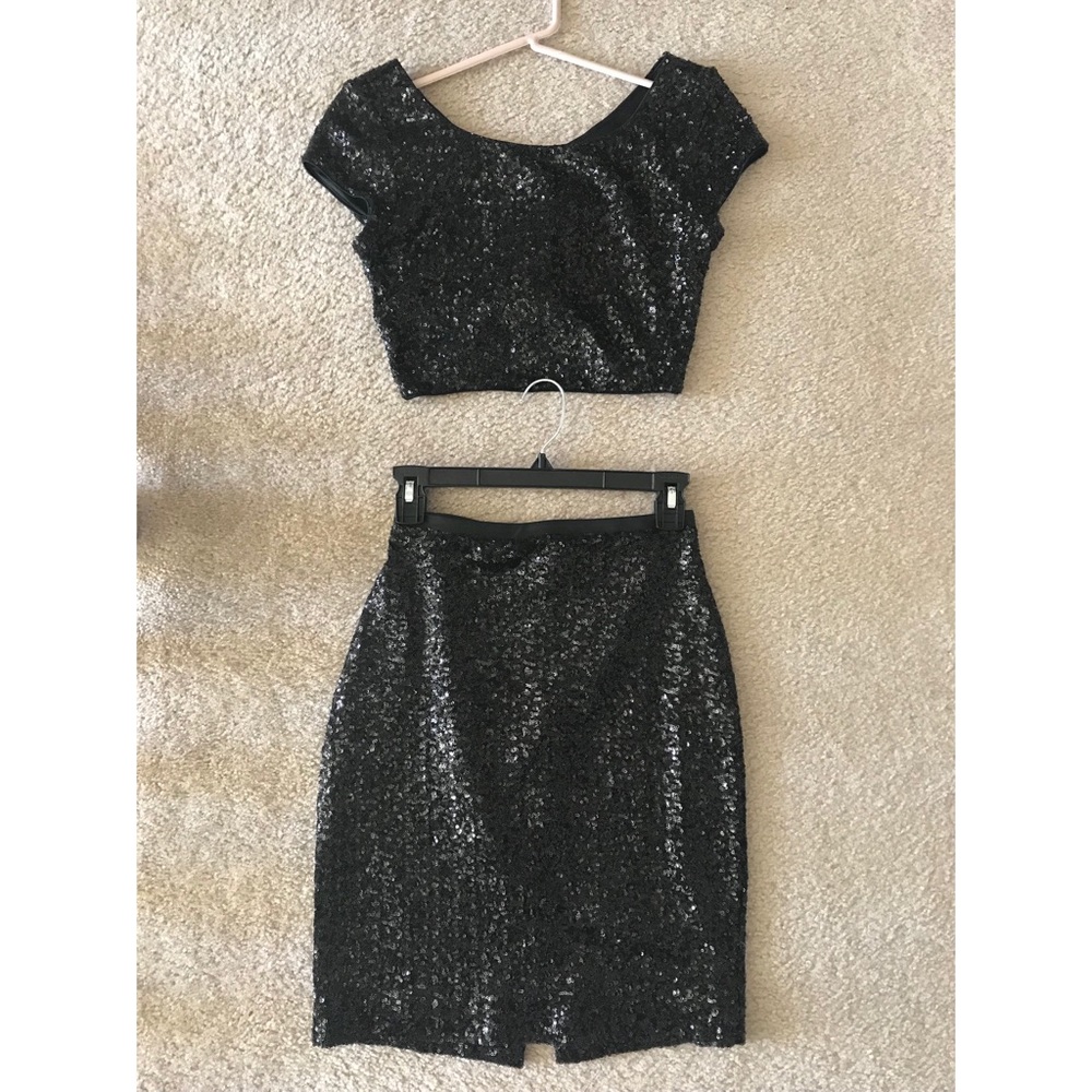 Express - Black Sequins Two-Piece Set